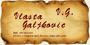 Vlasta Galjković vizit kartica